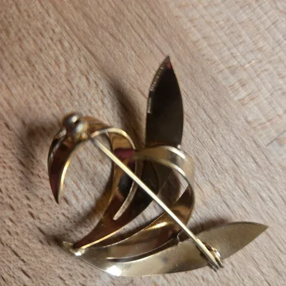 Rolled Gold 10/000 Multi-Leaf Brooch Germany - Picture 3 of 5